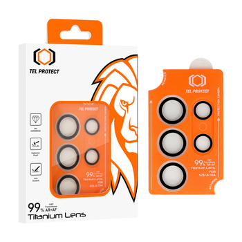 Hartowane szkło Tel Protect Titanium Lens 99% AR na aparat do Samsung Galaxy S26 Ultra czarne (obiektyw 5 sztuk)
