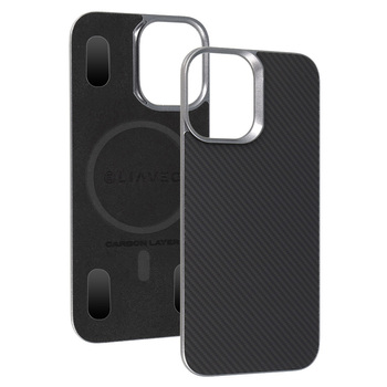 Liavec Carbon Layer Magsafe Aramid Fiber Cover do Iphone 17 czarny