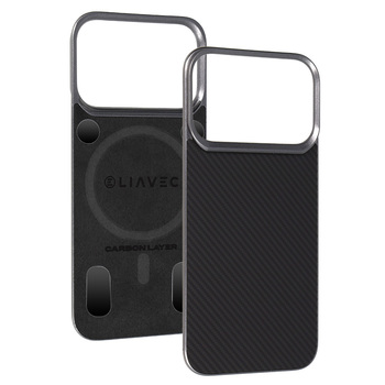 Liavec Carbon Layer Magsafe Aramid Fiber Cover for Iphone 17 Pro black