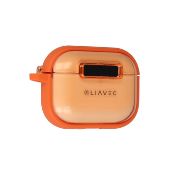 Liavec SlideLock Case for Apple AirPods Pro 3 transparent-orange