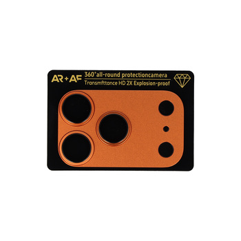 Hartowane szkło Aluminum Metal Camera Full Cover Lens na aparat do Iphone 17 Pro cosmic orange (wyspa+mesh)