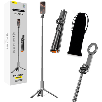 Blavec Selfie Stick Aluminium Fusion P-12 Magsafe Auto pop tripod + pilot 1,60 metra (SSFP12-MTRAPB160) czarny