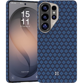 Benks Etui Magnetic Armor Air Armor Grid Kevlar Metal Frame 600D (A050) do Samsung Galaxy S26 Ultra niebieskie