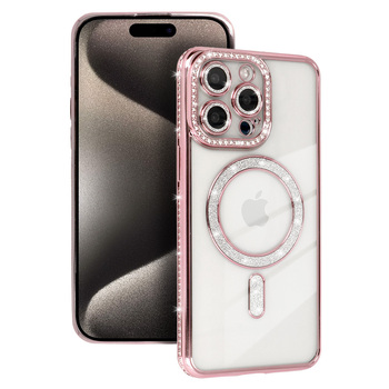 Bling Magsafe Case do Xiaomi Redmi Note 15 Pro 5G różowy