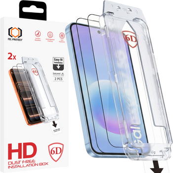 Hartowane szkło Tel Protect Dust-Free Easy Fit Full Glue 6D do Samsung Galaxy A36/A37 5G czarne - 2 sztuki