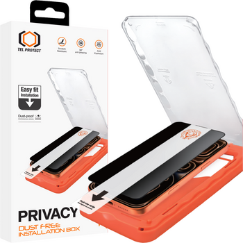 Hartowane szkło Tel Protect Dust-Free Easy Fit Privacy Titan do Iphone 16 Pro/17 czarne