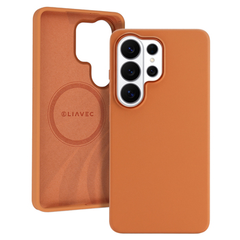 Liavec Silky Case with Metal Camera Frame do Samsung Galaxy S26 Ultra pomarańczowy