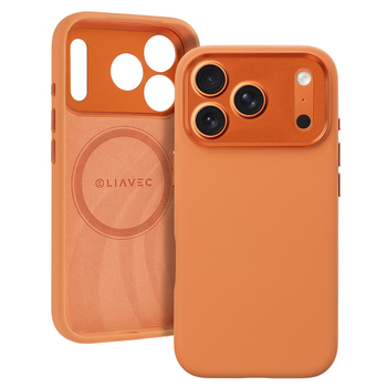Liavec Silk Shield Case with Metal Camera Frame do Iphone 17 Pro pomarańczowy