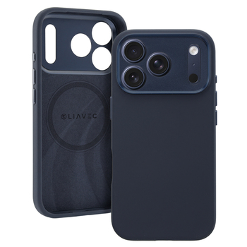 Liavec Silk Shield Case with Metal Camera Frame for Iphone 17 Pro navy