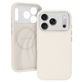 Liavec Silk Shield Case with Metal Camera Frame for Iphone 17 Pro Max beige