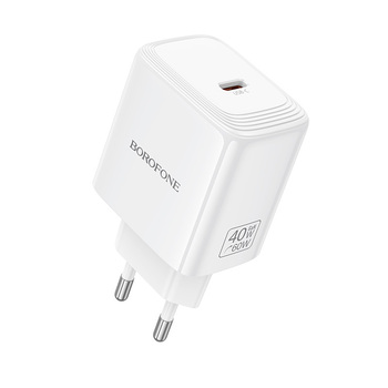 Borofone Ładowarka sieciowa BN33 Fuente GaN Typ C - QC3.0 PD 40W biała