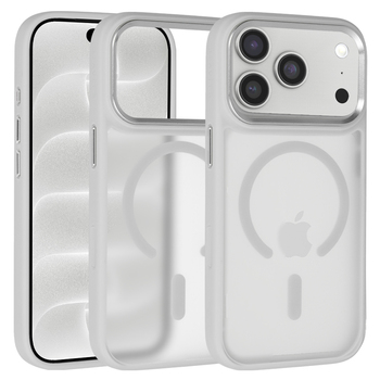 Liavec Cloudy Case with Metal Camera Frame do Iphone 18 Pro Max/17 Pro Max szary (Camera Control Button)