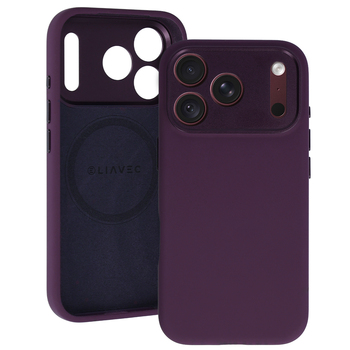 Liavec Silk Shield Case with Metal Camera Frame do Iphone 18 Pro Max/17 Pro Max burgundowy