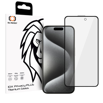 Hartowane szkło Tel Protect 10X Privacy Titanium do Iphone 16 Pro/17