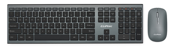 Cliptec Zestaw klawiatura multimedialna + mysz optyczna 1200DPI Slimline Air RZK350 bezprzewodowe szare