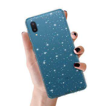Crystal Glitter Case do Samsung Galaxy A02 Srebrny