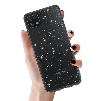 Crystal Glitter Case do Samsung Galaxy A22 5G Srebrny