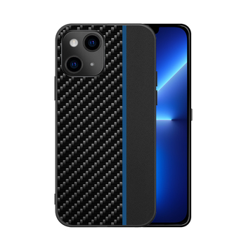 Tel Protect CARBON Case do Iphone 13 Czarny z niebieskim paskiem