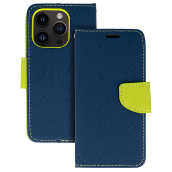 Kabura Fancy do Iphone 13 Pro Max granatowo-limonkowa