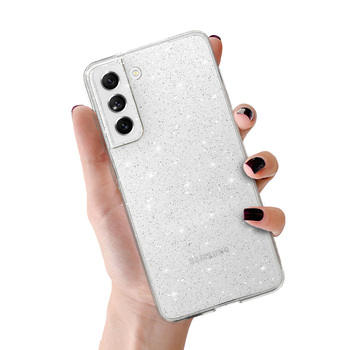 Crystal Glitter Case do Samsung Galaxy S21 FE Srebrny