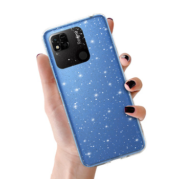 Crystal Glitter Case do Xiaomi Redmi 10A Srebrny