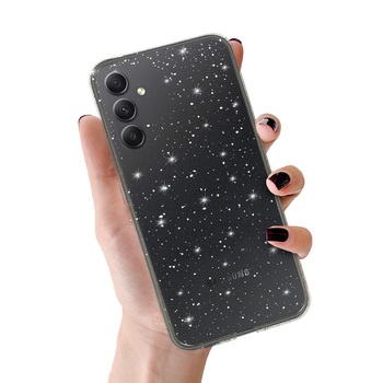 Crystal Glitter Case do Samsung Galaxy A34 5G Srebrny