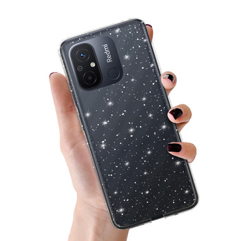 Crystal Glitter Case do Xiaomi Redmi 12C/11A Srebrny