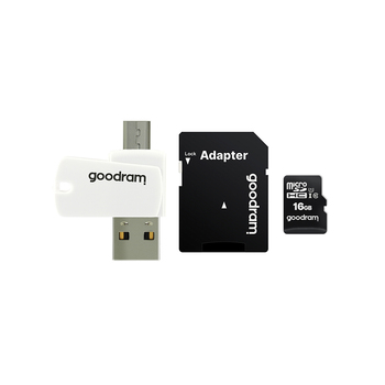 Karta pamięci micro sd GOODRAM All in one -  16GB z adapterem UHS I CLASS 10 100MB/s + czytnik