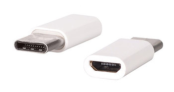 Adapter ładowarki - Micro USB na Typ C - Biały