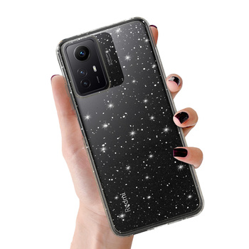 Crystal Glitter Case do Xiaomi Redmi Note 12S Srebrny