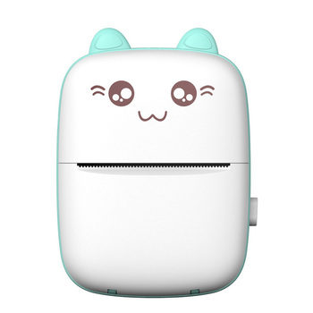 Mini bluetooth thermal printer for photos, notes white-blue