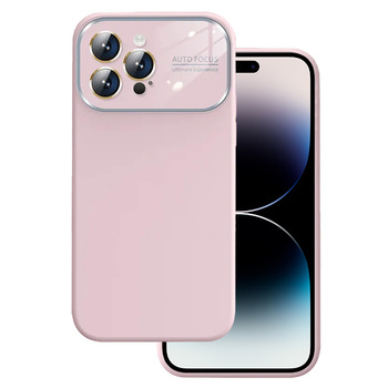 Soft Silicone Lens Case for Iphone 14 Pro Max light pink