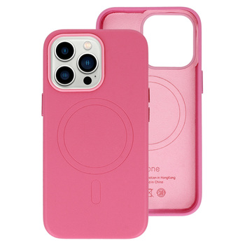 MagSafe Leather Case Iphone 15 Pro Pink