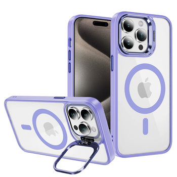 Tel Protect Kickstand Magsafe Case for Iphone 15 Plus light purple