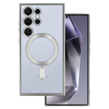 Metallic Magsafe Case do Samsung Galaxy S24 Srebrny