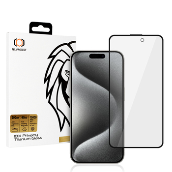 Hartowane szkło Tel Protect 10X Privacy Titanium do Iphone 15 Pro