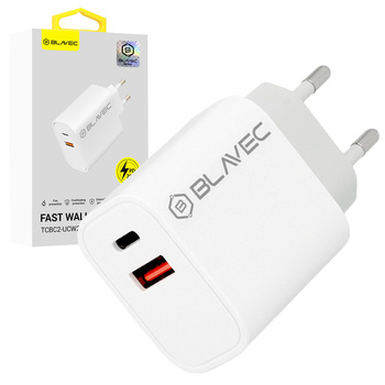 Blavec Ładowarka sieciowa BC-2 - USB + Typ C - QC 3.0 PD 20W (TCBC2-UCW20) biała