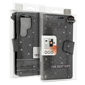 Glitter Magsafe Book Case do Samsung Galaxy S24 Plus czarny