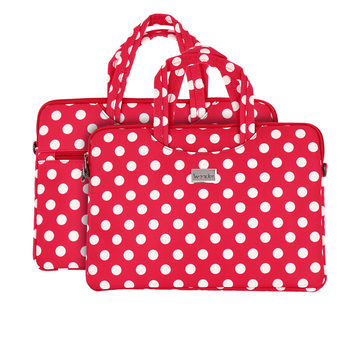 Wonder Briefcase Laptop 15-16 cali groszki czerwone