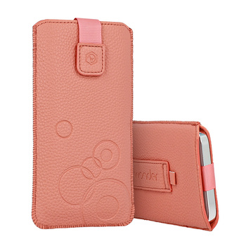 WONDER Deko Pouch Case (Size XL) for Iphone 15/15 Pro/Iphone 16/16 Pro/Samsung S24/S24 Plus/S25/S25 Plus/A53/A55 5G peach