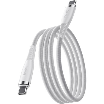 Benks Kabel D47 pleciony - Typ C na Typ C - PD 100W 1 metr biały