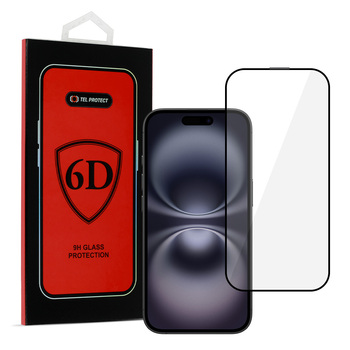 Tel Protect Full Glue 6D Tempered Glass for IPHONE 16 BLACK