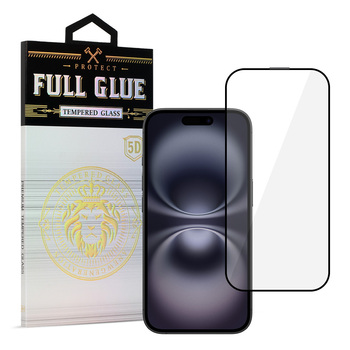 Hartowane szkło HARD Full Glue 5D do IPHONE 16 PLUS CZARNE