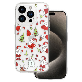 TEL PROTECT Christmas Clear Case for Iphone 16 Pro Design 1