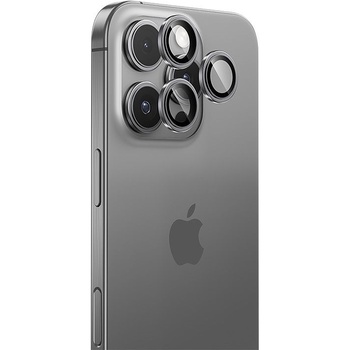 Benks Hartowane szkło Glass Warrior Lens Protector na aparat do Iphone 16 Pro/16 Pro Max (obiektyw 3 sztuki) srebrne