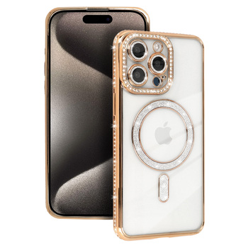 Bling Magsafe Case for Iphone 16 Pro gold