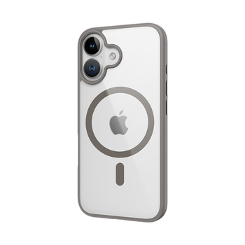 Rock Guard Series Magnetic Case for Iphone 16 transparent-grey