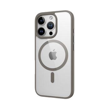 Rock Guard Series Magnetic Case for Iphone 16 Pro Max transparent-grey