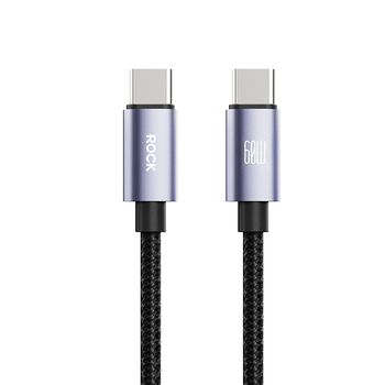 Rock Kabel Deep Indigo Series pleciony - Typ C na Typ C - PD 60W 1,2 metra czarny