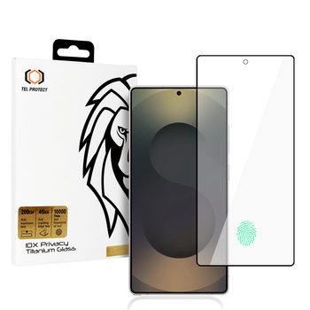 Hartowane szkło Tel Protect 10X Privacy Titanium do Samsung Galaxy S25 Ultra (with fingerprint unlock)